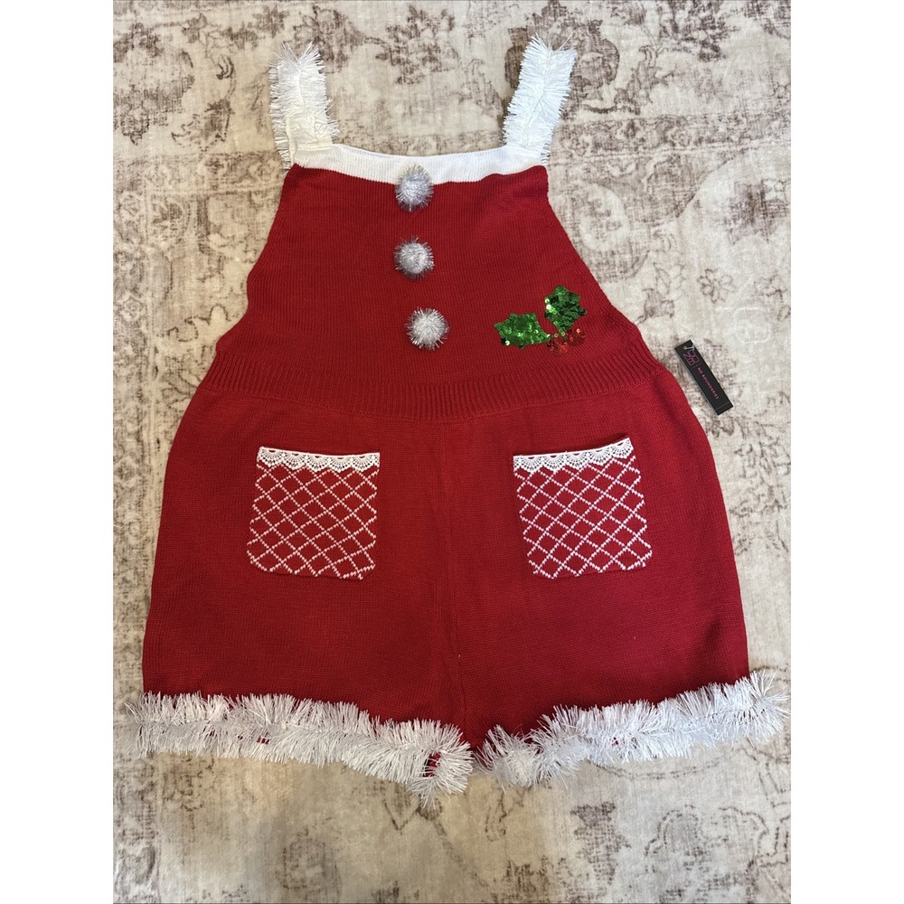 Holiday Christmas Women's Juniors Ugly Sweater Romper XXL. New